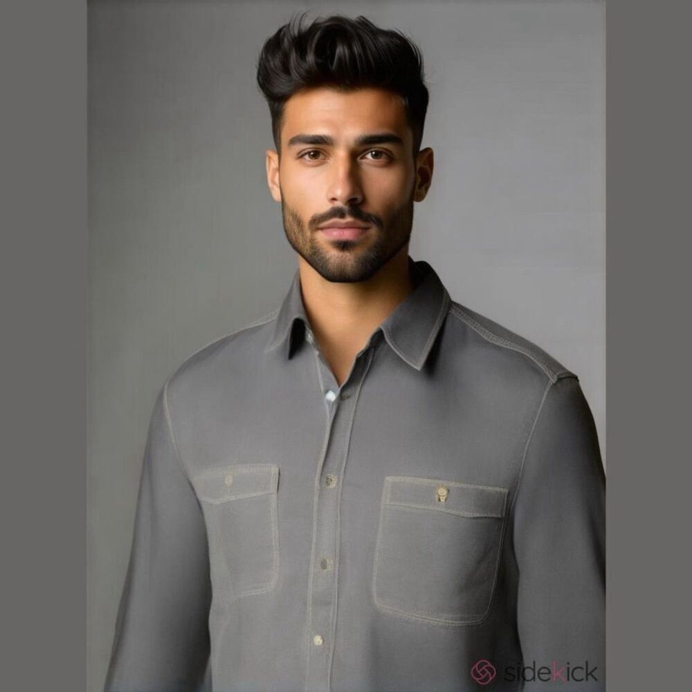 Izod Jeans Denim Long Sleeve Shirt Large